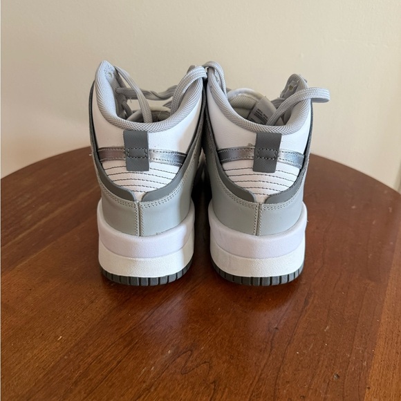 Nike Dunk High Up White/Light Smoke Grey/ Smoke Grey/Silver Women’s Size 8.5 - Picture 7 of 8